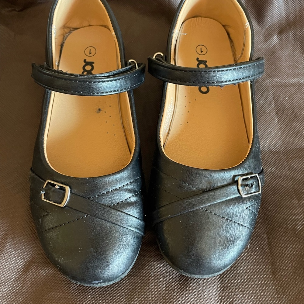 Black Kids Shoes with Velcro Closure. Size 1